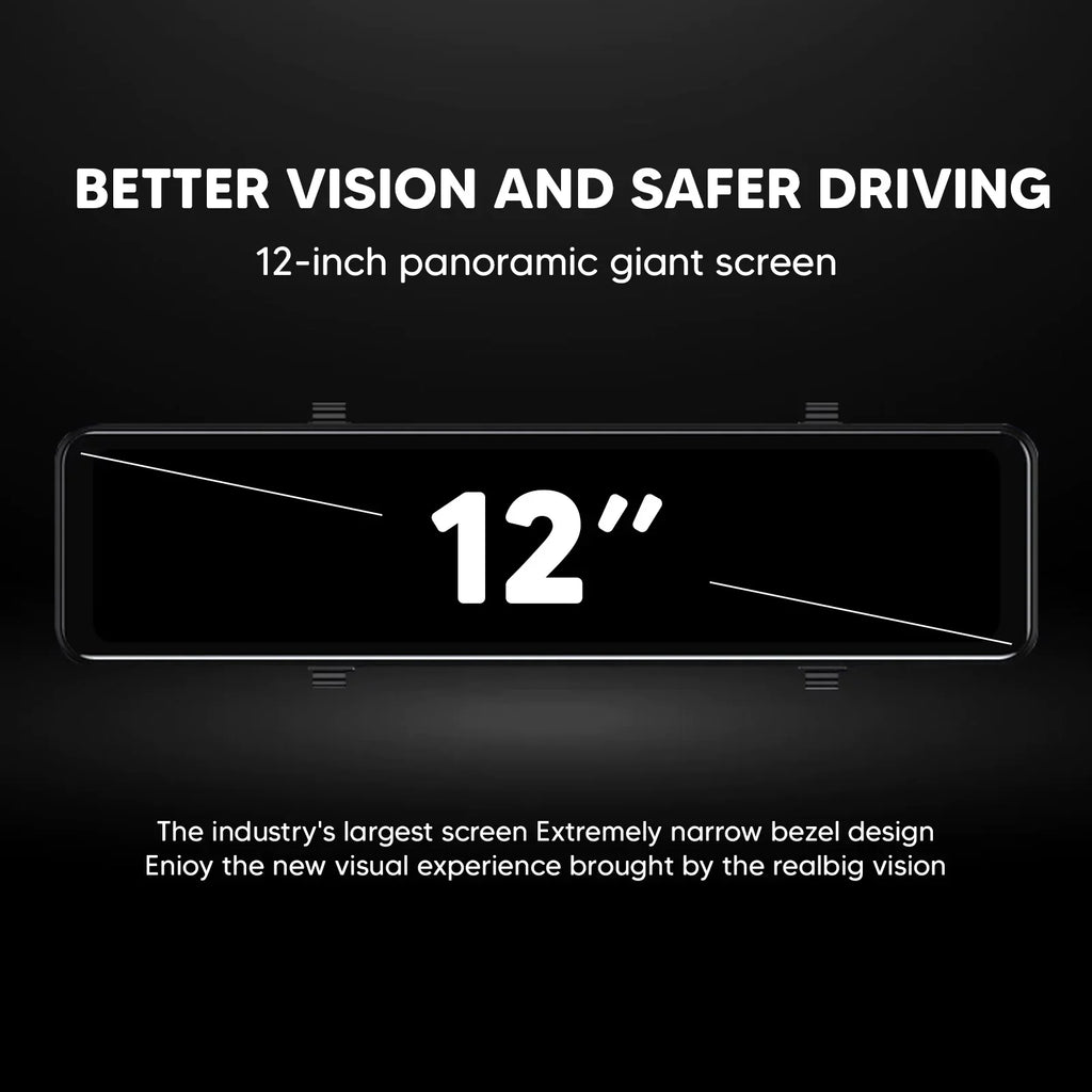12" Reversing Dual Camera Parking high quality Rear Camera and Cam Dash Monitoring, Vision, Mirror Car Night Front Super Backup 4K Assistance