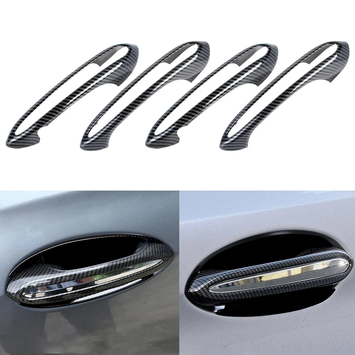 pieces) Tech Series Style, 1 Door 2018-up Set BMW Compatible trims, special edition Fiber (4 with Cover Handle 5 Carbon Exterior Surround Xotic G30