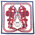 Pre-Owned Brides HERMES White Gavroche 45 Muffler (Good) Silk Women's Scarf Carre Gala N3123233 Tartan de