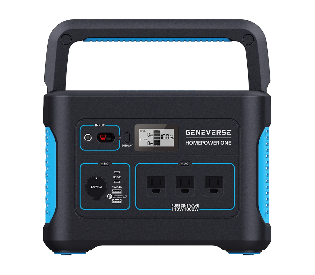 Quiet, Home Outlets) For 1X Devices HomePower (3X Station Portable Solar Indoor-Safe 1000W Generator Panels. Power Solar Geneverse 1002Wh Generator AC Battery 100W Power ONE Backup 2X + Bundle: (1x2)