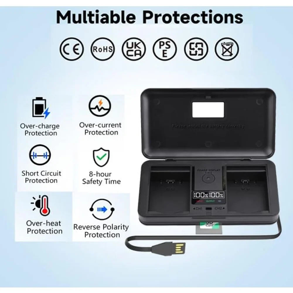 III, Multi-Functional A7 III, Case 2 A7R Battery LCD A1, A7S NP-FZ100 Charger, III, A9, A6600 A9 Pack BC-QZ1 A7 II, Battery with for 7.4V IV, IV, 2280mAh FX30, A7C, Charger FX3, Alpha A7R