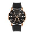 Bulova Strap by Caravelle Designed trendy Black Chronograph Watch, Silicone Men's