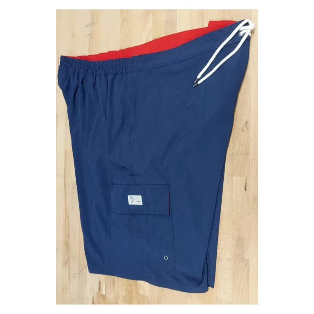 Lauren Boxers trendy $79.50 Polo size Ralph Swim Blue Navy 4XB Polyester Trunks