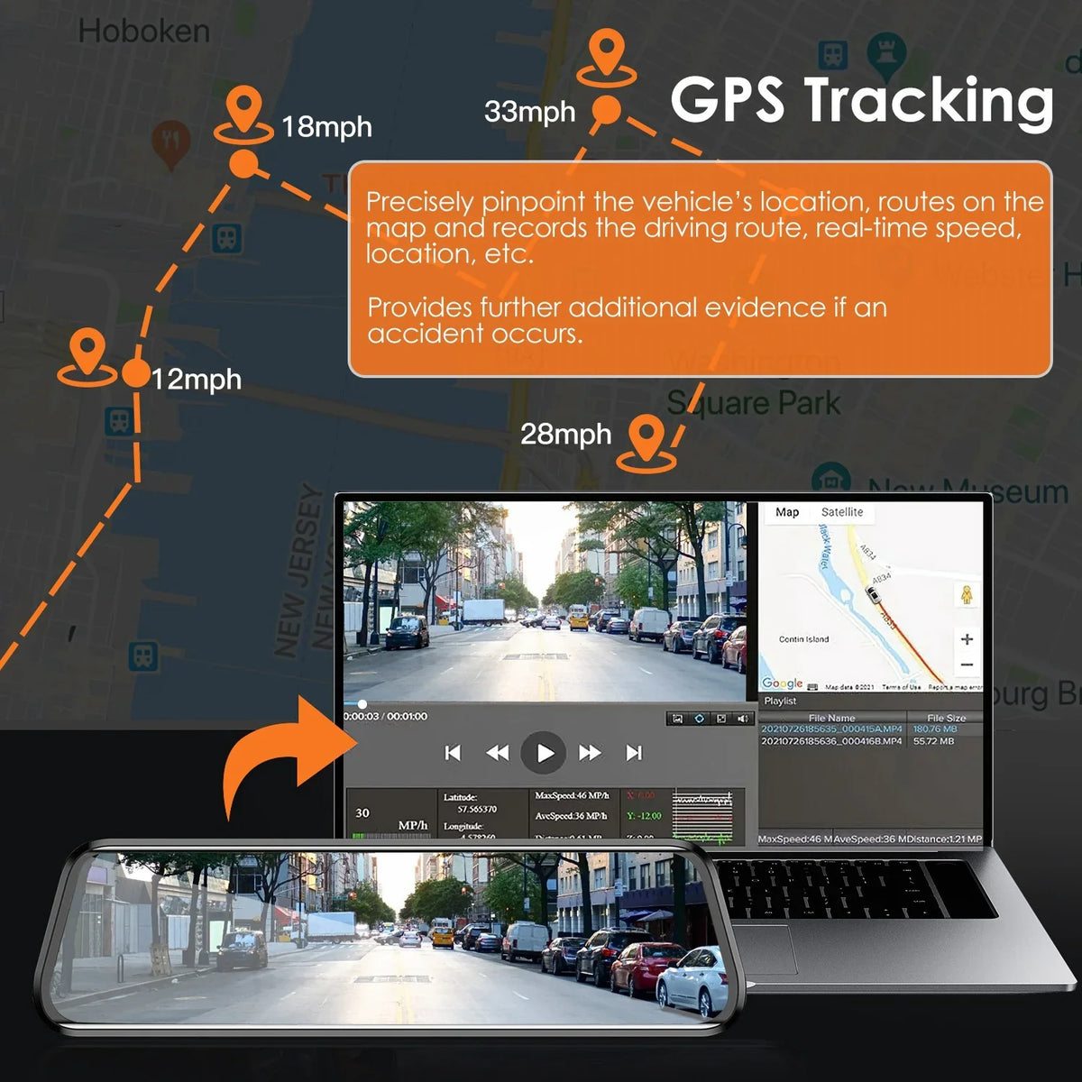 4K Motion Control Cam Detection 12in Recording Control DVR Camera Recorder Car Angle APP classic with Voice G-sensor 170° iMounTEK Camcorder Loop Dash Night Vision