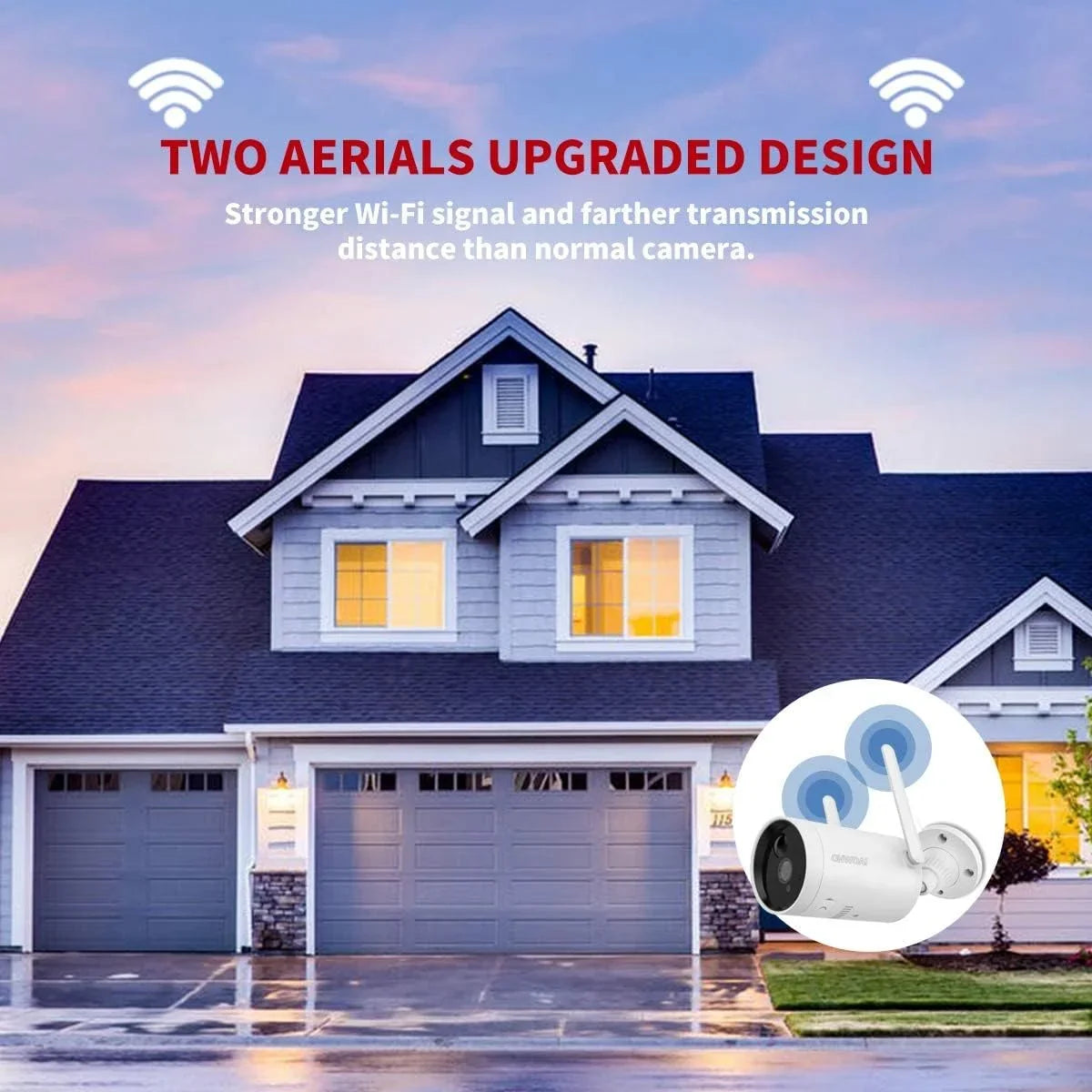 Detection, with Two-Way WiFi Camera, Camera, Vision & Security Wireless Solar Rechargeable Night new PIR Powered IP Battery Audio》Outdoor Panel, Solar Camera Surveillance Home Waterproof, Motion 《Truly