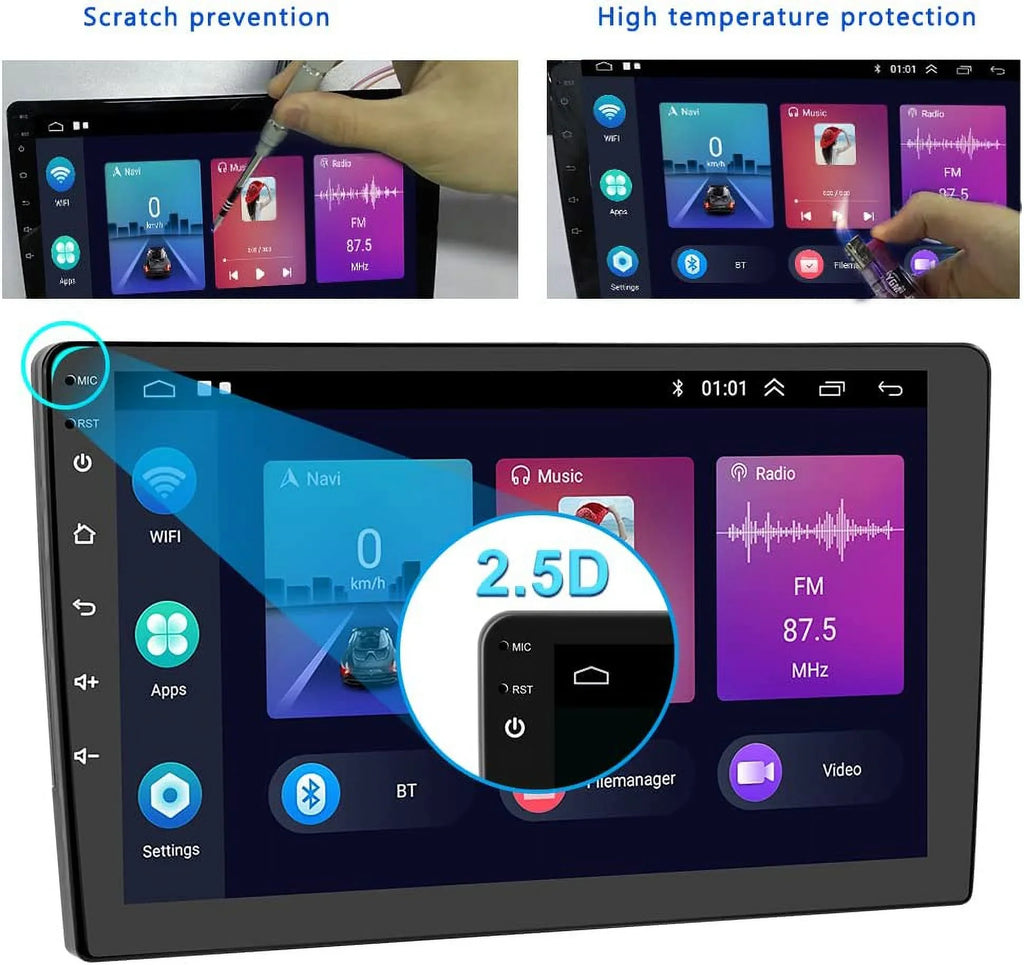 Support 13 Fastboot with WiFi Android Inch Android Connection Navigation Touch Carplay Radio Din Backup with Car special edition Wireless 1G+32G HiFi/BT/GPS 10.1 Camera Double Stereo Screen Auto, Car