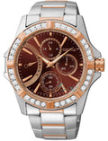 Lord Crystal Fixed Bezel Swarovski Women's Stainless Two-Toned Steel Watch