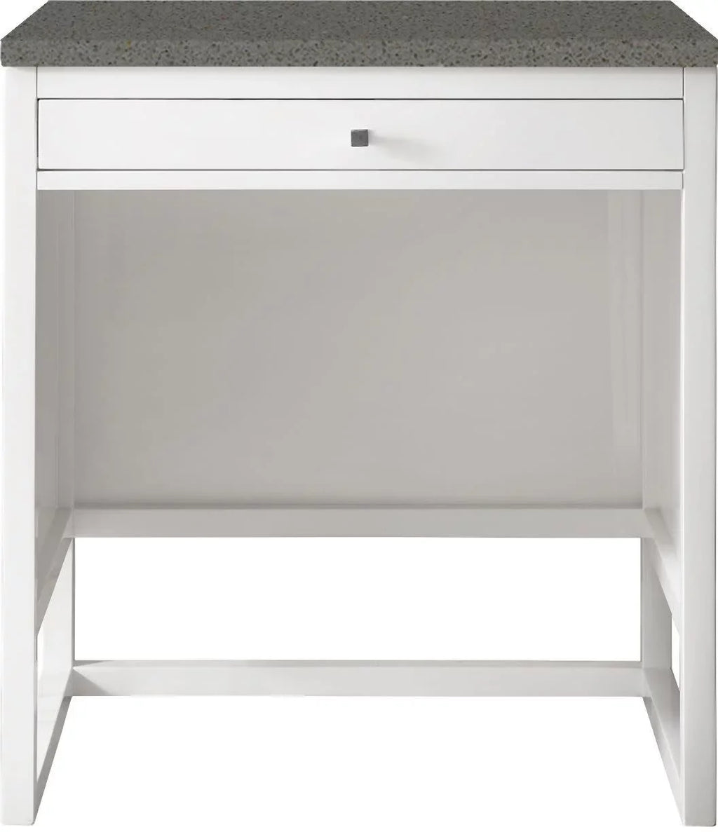 Athens with 30 Glossy Top, trendy White Expo 3 CM James Countertop Grey Unit Martin Furniture in. Quartz