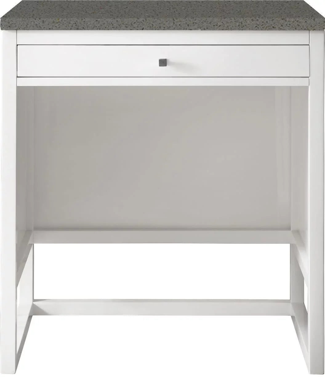 Athens with 30 Glossy Top, trendy White Expo 3 CM James Countertop Grey Unit Martin Furniture in. Quartz