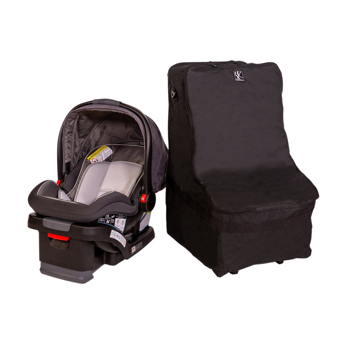 Black Wheelie Childress and Travel Car J.L. Carrier Seat with Wheels, Bag