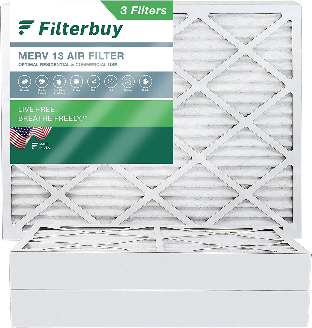 AC 20x25x4 Air 13 trendy HVAC MERV Filterbuy Furnace (3-Pack) Filters Pleated