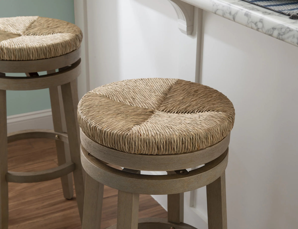 Stool with with Rush Swivel, Morgan Backless trendy Natural 31.5" Bar Natural