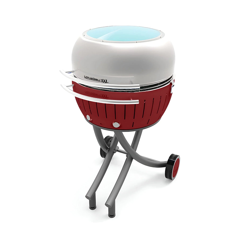 Glass Dining Cover with Lid high quality Stand Outdoor Red for - Smokeless LotusGrill Barbecue and
