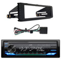 Harley Bundle LED Installation Radio AM/FM Din LED USB SiriusXM Car 98-2013 Enrock Amazon Single Alexa JVC Single AUX Stereo with Receiver Kit Bluetooth Combo Ready Install DIN Audio KD-X480BHS
