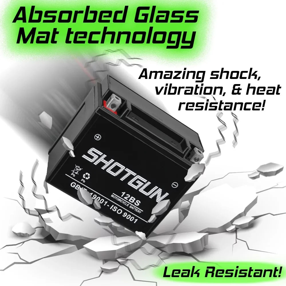 with Battery Compatible Motorsports Suzuki GSX-R1000 Shotgun YTX12-BS