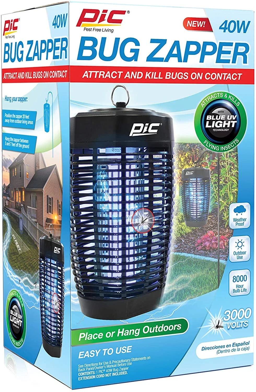 Bug Insect Electronic PIC Mosquito Outdoor and 1 Killer, trendy Acre Black 40W Zapper,