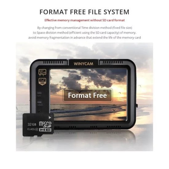 special edition LCD wide 3.5" Car box 5MP WinyTech touch dash angle cameras Screen cam Dual HD Black