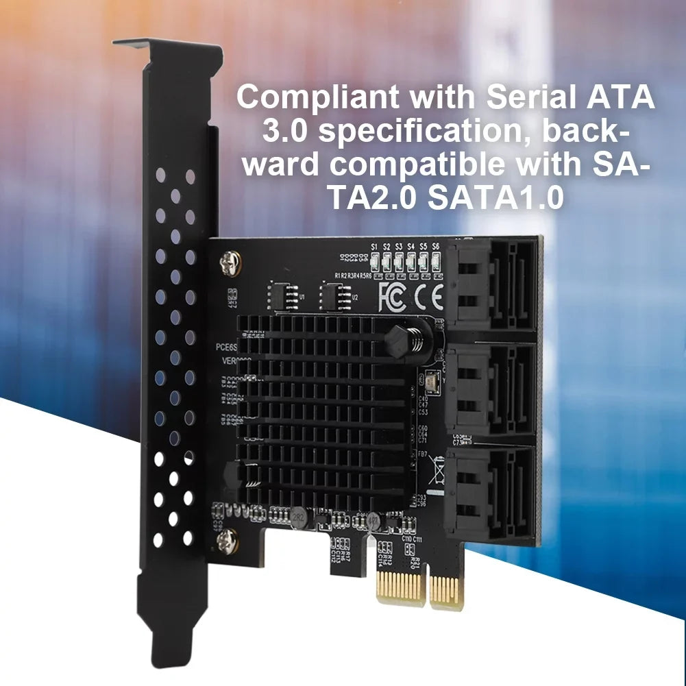USB, 1.5G PCI 6-Port 3.0 Card Expansion Card Card HDD SATA Riser Jadeshay Compatible,3G