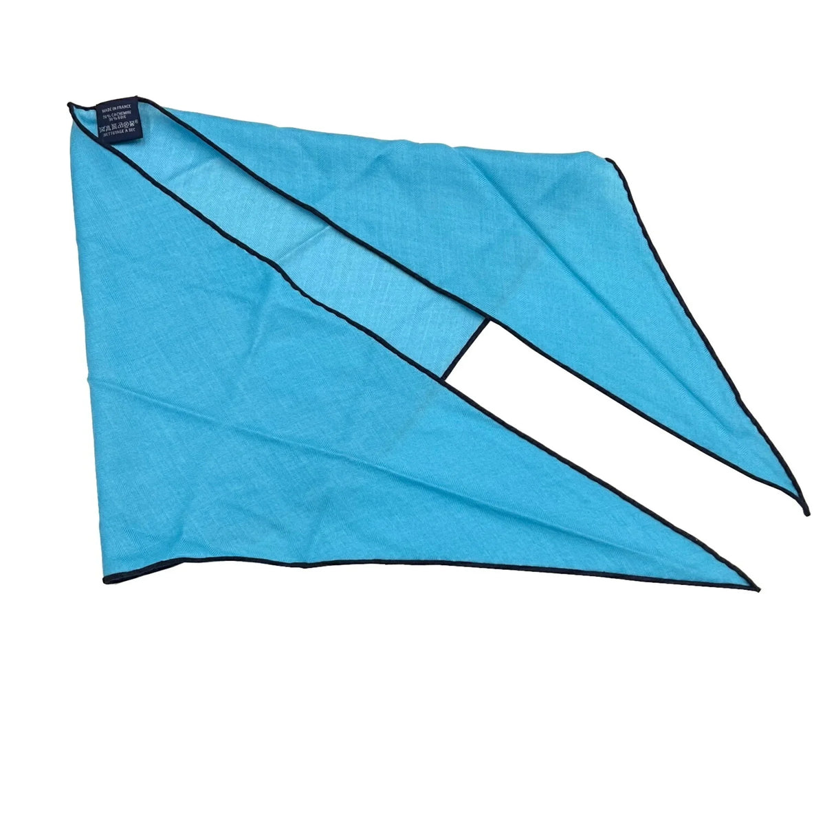 Hermes scarf triangular new triangle ladies blue (Like New) HERMES silk Pre-Owned cashmere