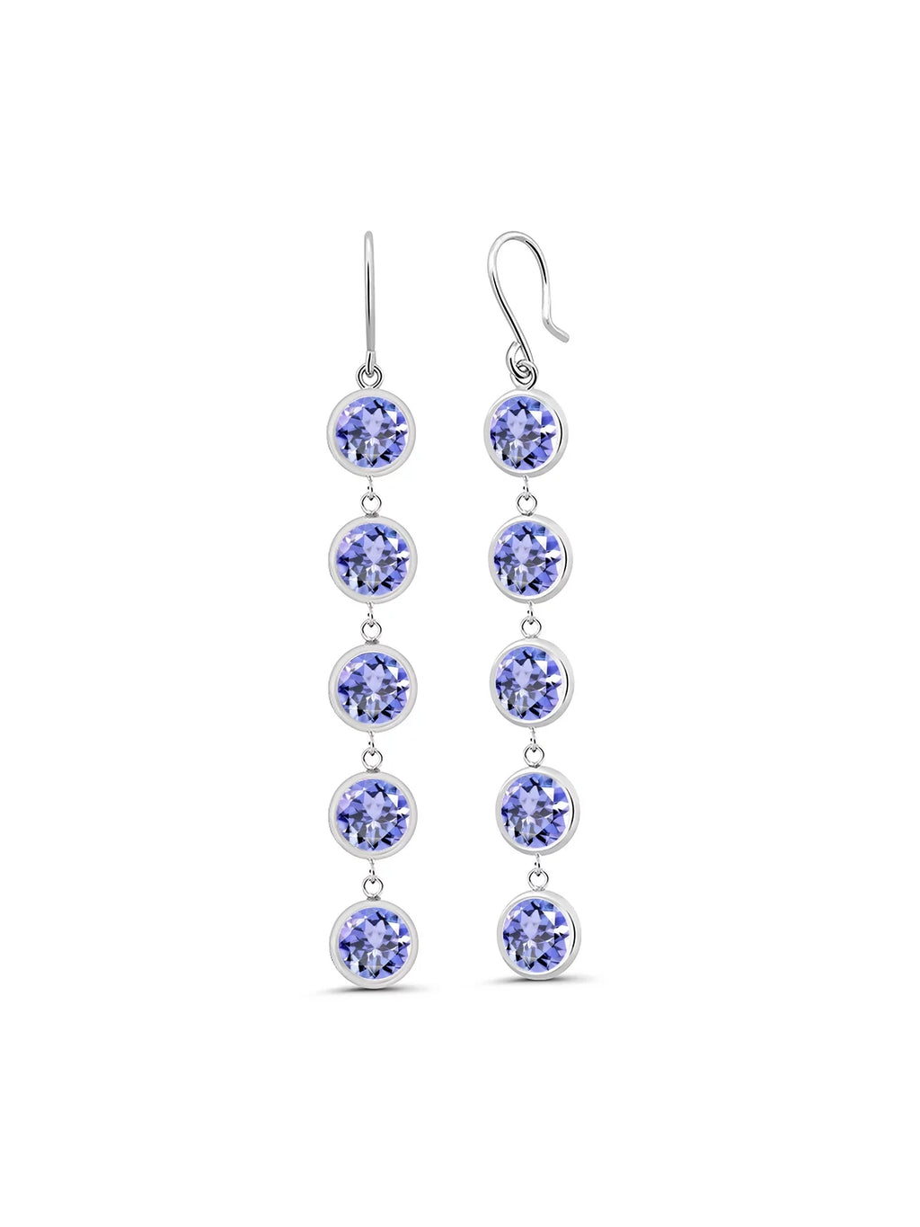 Silver King Blue Gem Earrings Sterling Stone Ct special edition 925 Round Tanzanite 9.00