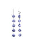 Silver King Blue Gem Earrings Sterling Stone Ct special edition 925 Round Tanzanite 9.00