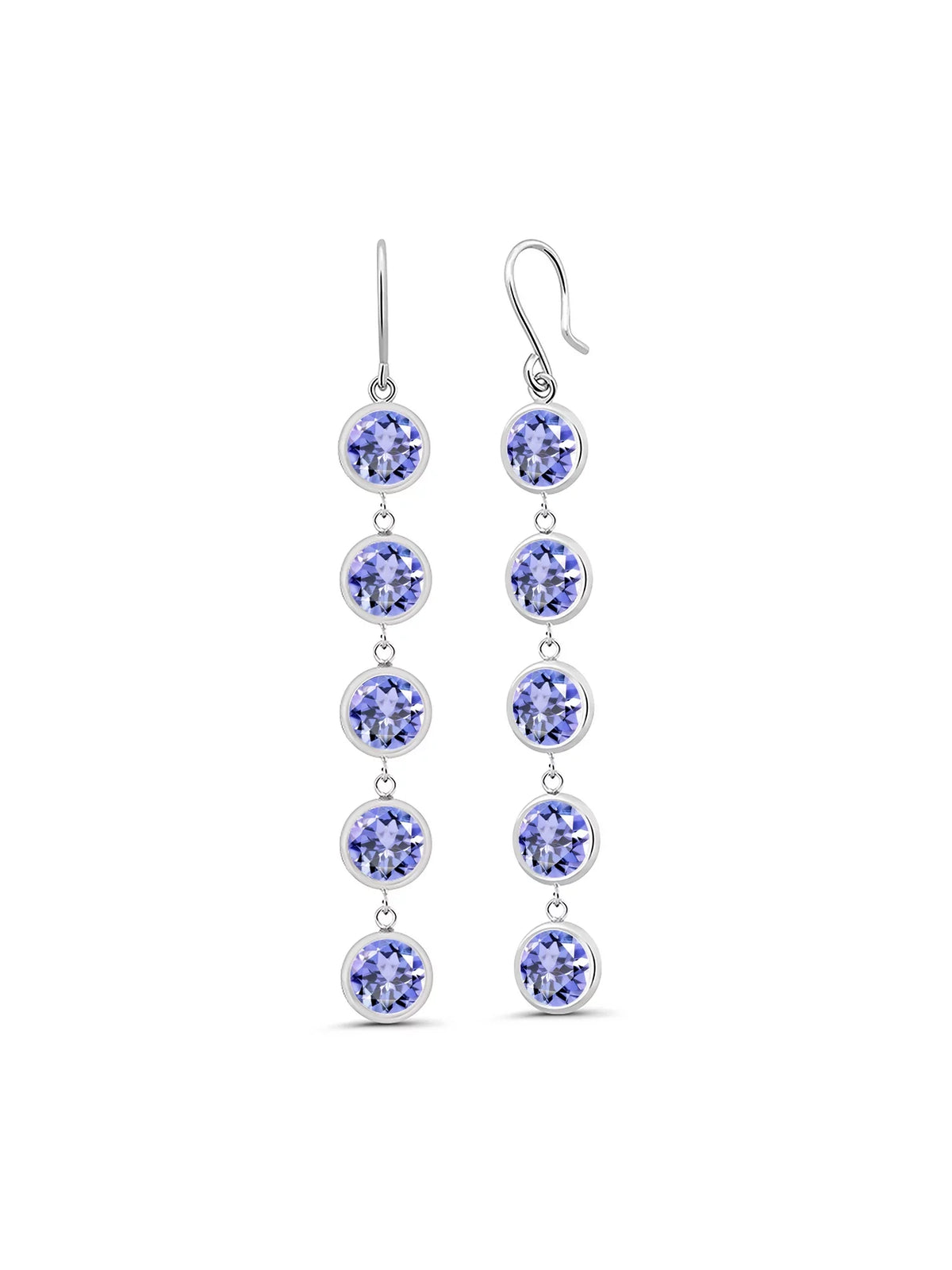 Silver King Blue Gem Earrings Sterling Stone Ct special edition 925 Round Tanzanite 9.00