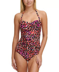 Bandeau US One-Piece Printed Swimsuit Pleated DKNY MULTI 4