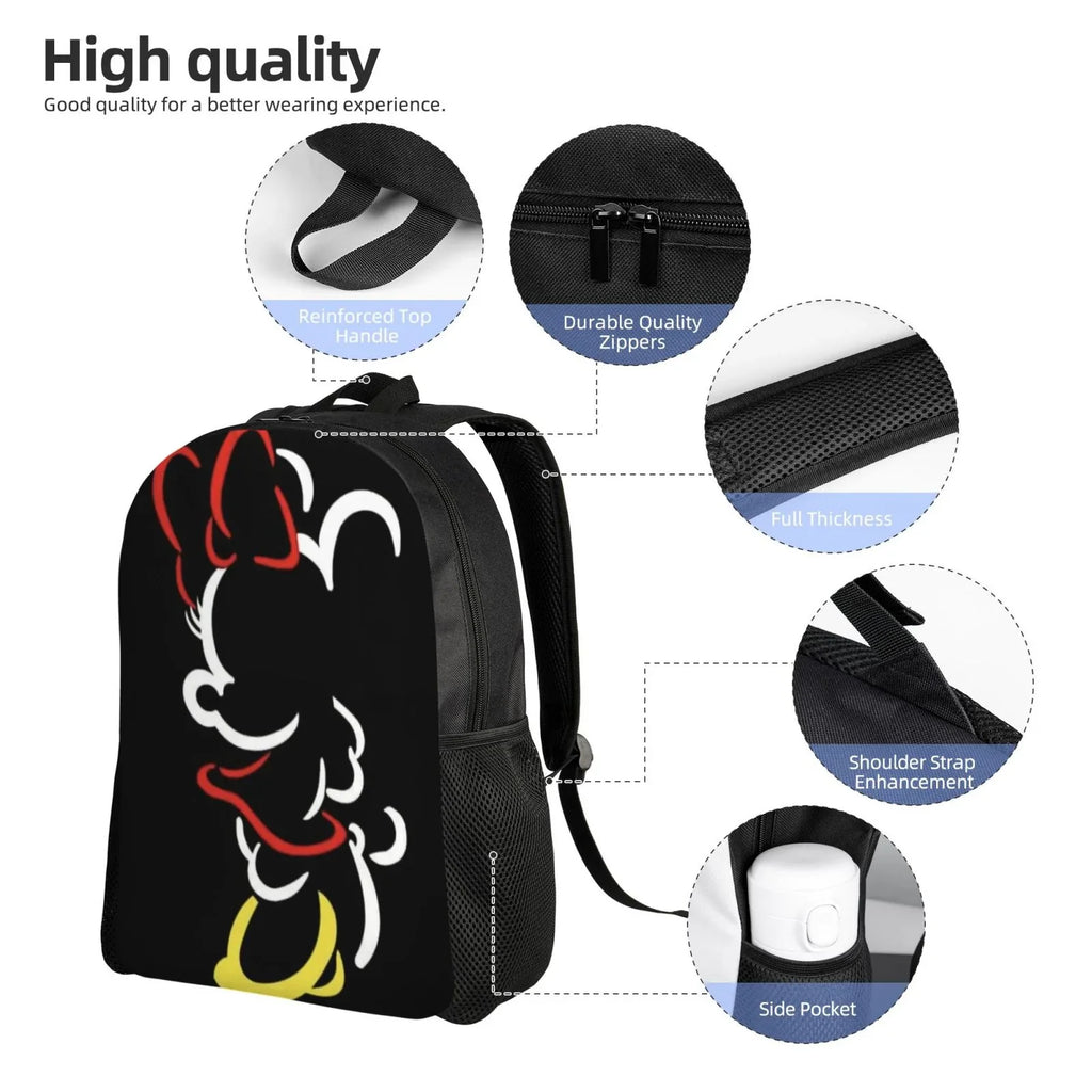 special edition Backpack Daypacks Cartoon Casual Backpacks Printed Multipurpose 3D Minnie Travel Anime Bags