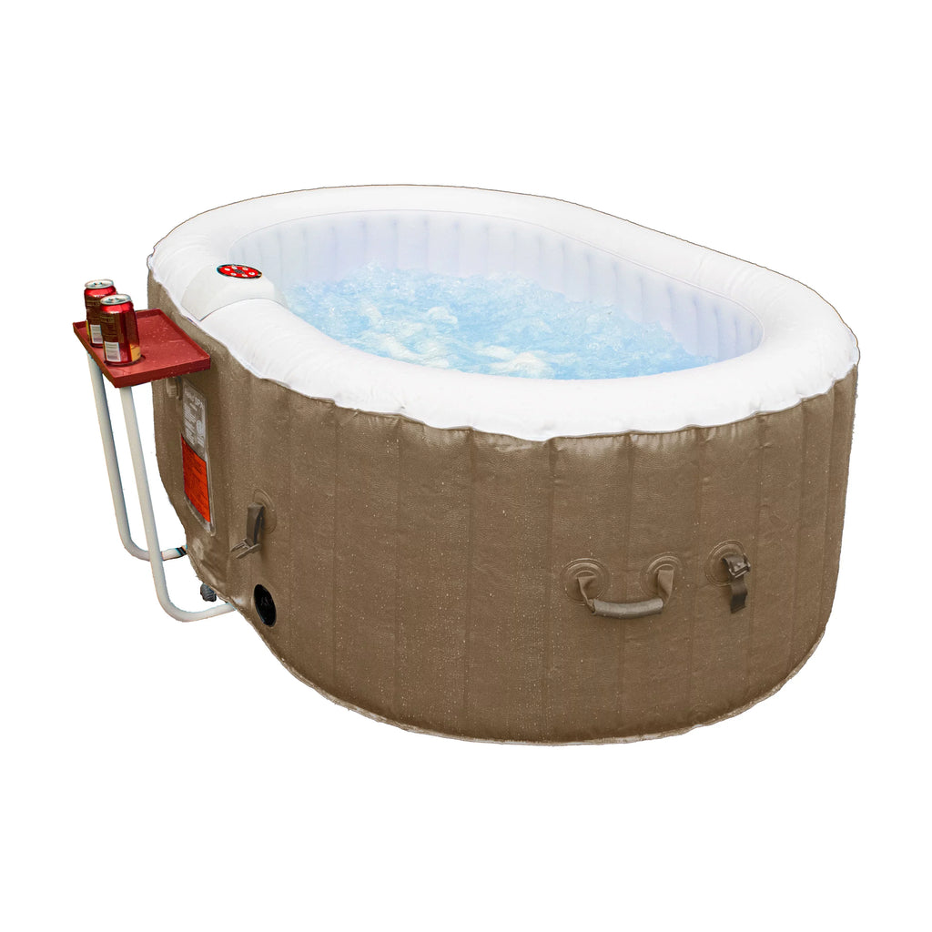 ALEKO Inflatable Gallon Jetted Hot Brown 145 with Cover Person Tub 2 Oval