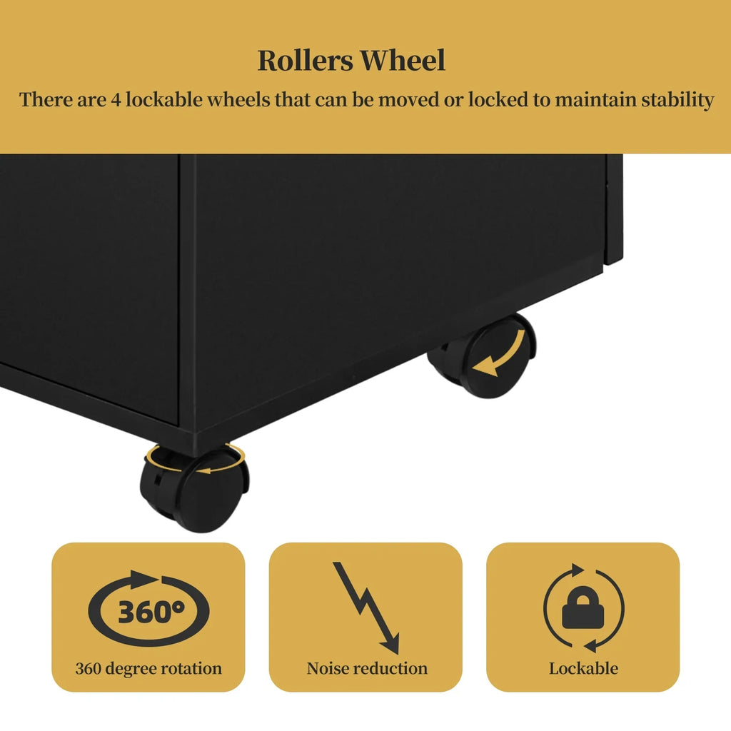 for & Wheels Resistant & w/ Nail Nail Dust LUXMARS Technician, Collector Black Nail Cushion, Desk Drawers Manicure Cabinet Electric Rest - Wrist Table Table w/Lockable Acetone Station new Table &