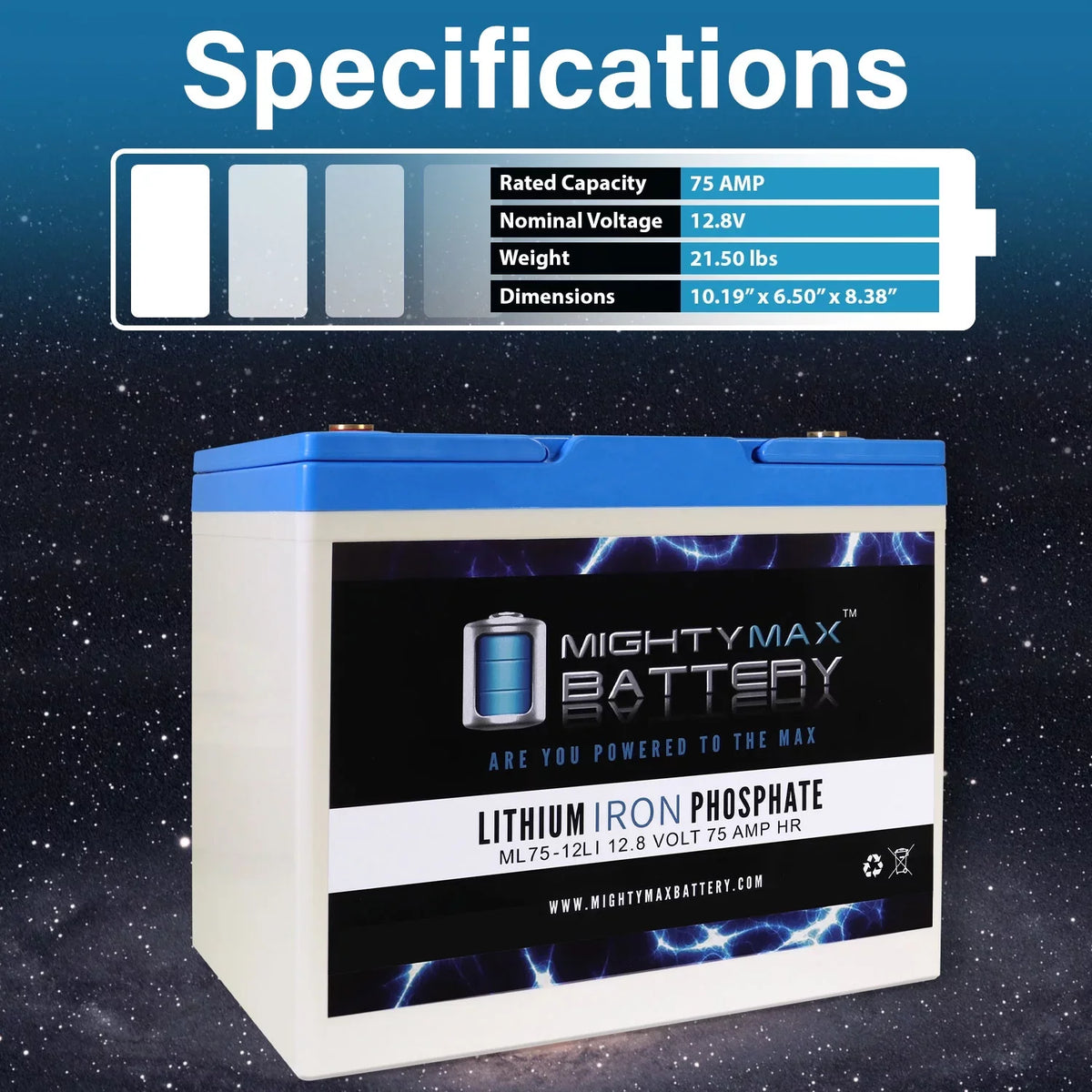 / for 12V Battery Lithium classic Replacement HD 850 650 Blast 75AH
