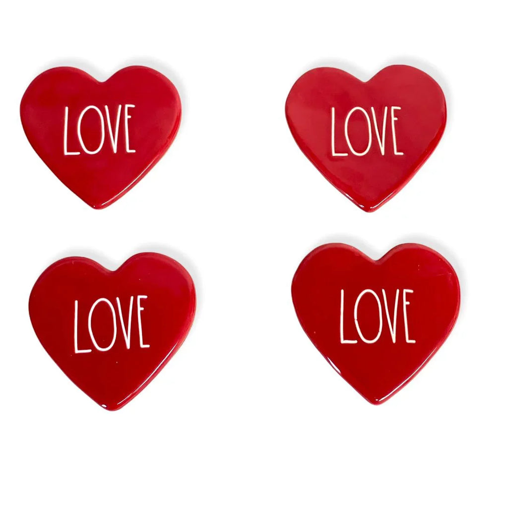 of LOVE Coasters Magenta Ceramic Dunn Red 4 Set Rae LL by Drink