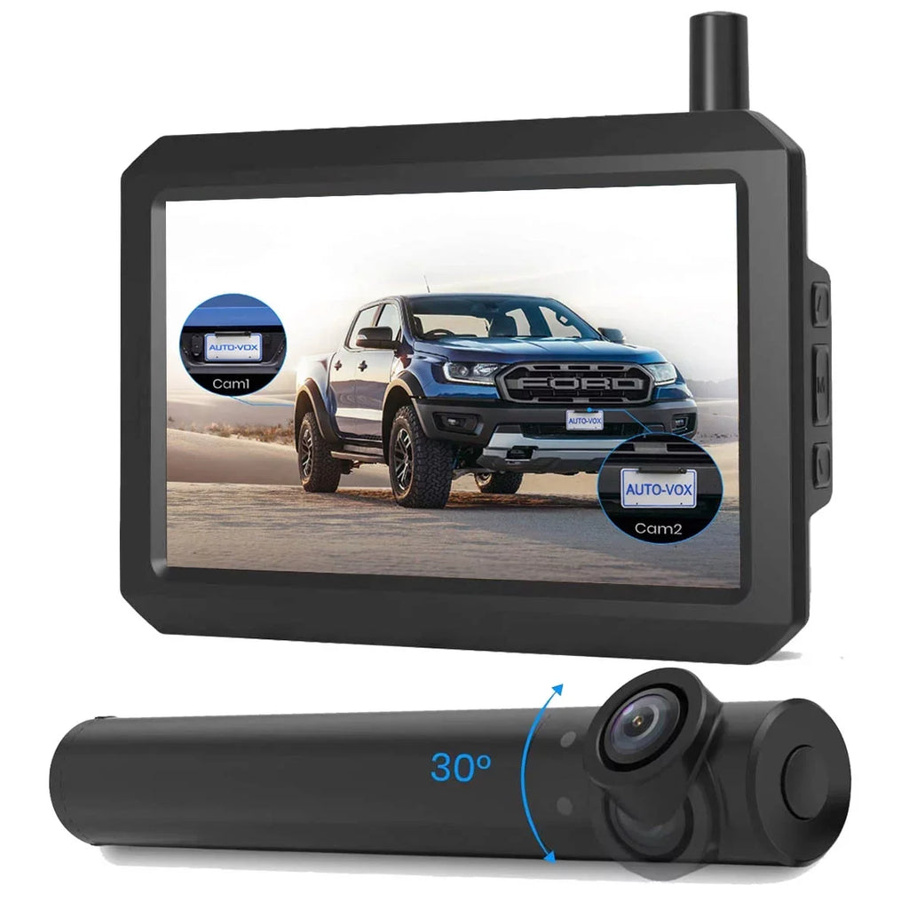 Vision for high quality Backup View for Monitor 3Mins Back Up Systems Installation, Car, Rear/Front Camera AUTO-VOX Mini Trucks, Camera Super Size 5'' Night with TW1 Wireless DIY
