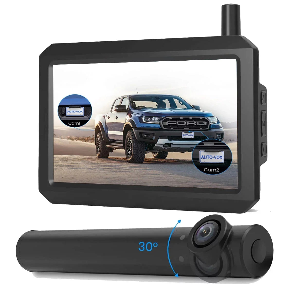 Vision for high quality Backup View for Monitor 3Mins Back Up Systems Installation, Car, Rear/Front Camera AUTO-VOX Mini Trucks, Camera Super Size 5'' Night with TW1 Wireless DIY