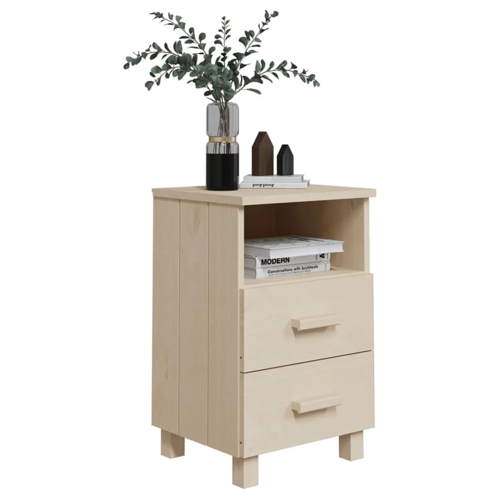 HAMAR Htovila Honey Wood 15.7"x13.8"x24.4" Brown Solid Cabinet Pine Bedside