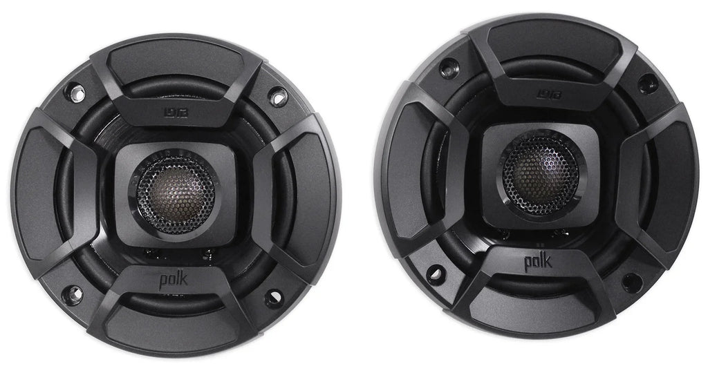 ATV/UTVCART (2) Tower Audio trendy Speakers+MTX Amp 4" For 2-Channel Chrome Polk