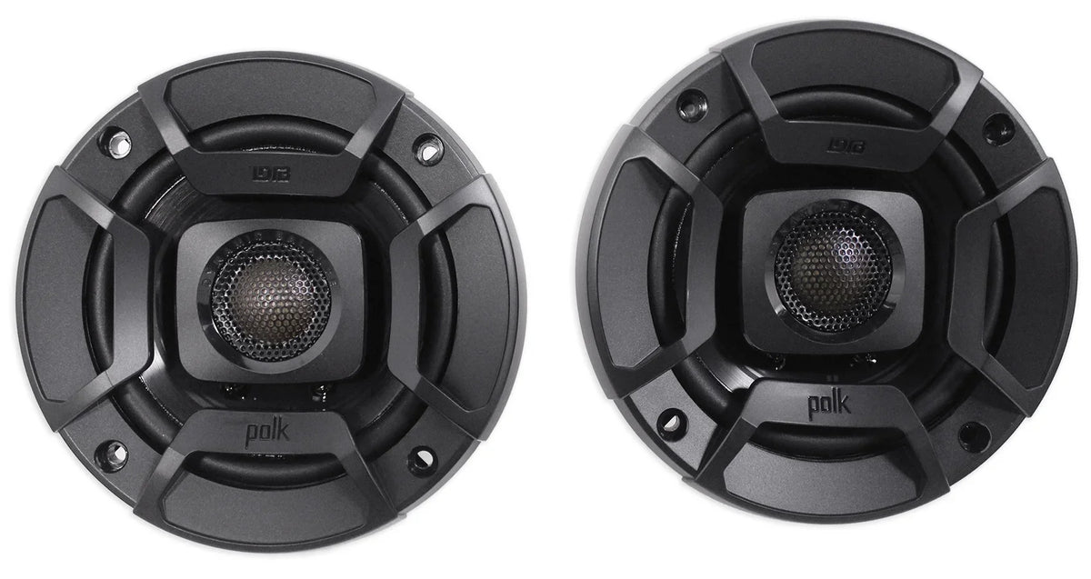 ATV/UTVCART (2) Tower Audio trendy Speakers+MTX Amp 4" For 2-Channel Chrome Polk