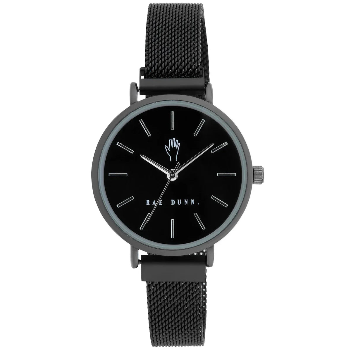 Women's Magnetic 33mm Sleek Dunn Clasp Mesh Black Face ROBIN Watch Round Rae
