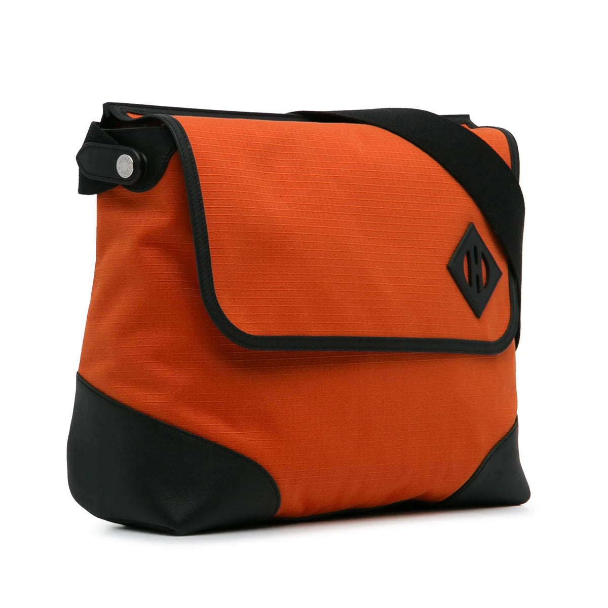 Crossbody Unisex Bag Allback (Good) Canvas Pre-Owned Orange Authenticated Bag Fabric Hermès Messenger