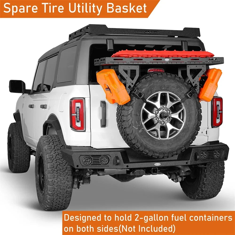 RV Wrangler Jeep Spare TJ Hooke Utility 1976-2024 Bronco Ford classic Tire JL Fit JK Road YJ Basket