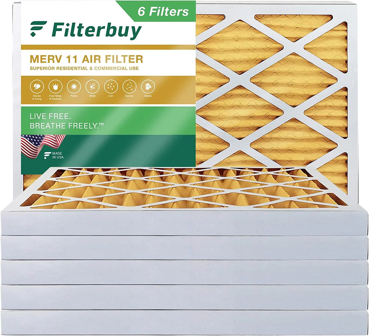 (6-Pack) Pleated Filters Filterbuy AC HVAC Air 16x36x2 MERV 11 Furnace