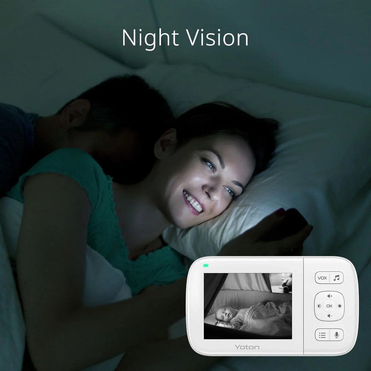 LCD Transmission, Digital VOX Sensor, Wireless Monitor Mode, Home Security, Baby Two 8 Lullabies, Screen Night Way 3.5-inch Yoton Temperature Talk with Camera, 2.4GHz Vision,