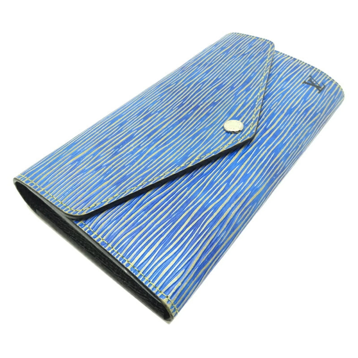 Women's (Blue) Long Wallet Vuitton Louis Pre-Owned Portefeuil Sarah (Good) () high quality M61649 Epi