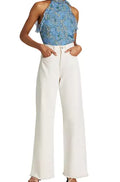 Blue Sleeveless Ruffle 2 Beard Veronica Women's Dali Top,