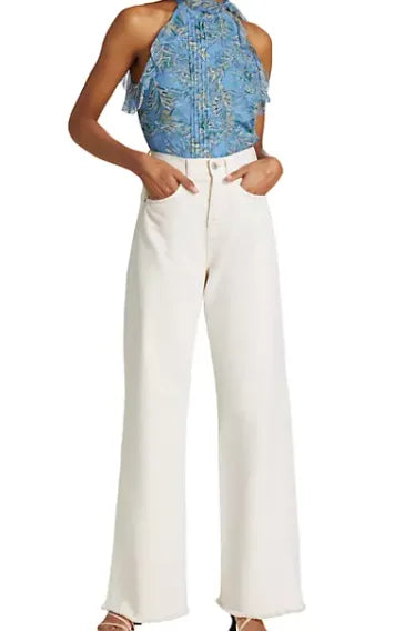 Blue Sleeveless Ruffle 2 Beard Veronica Women's Dali Top,