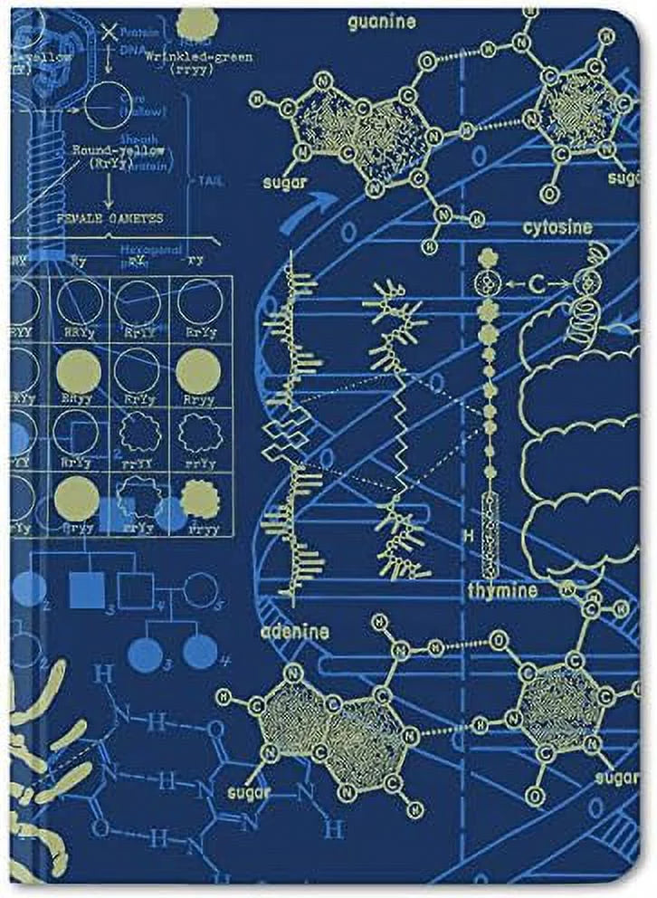 Grid Recycled) Genetics DNA Dot 100% & Pages, Notebook. trendy Hardcover, (Mini