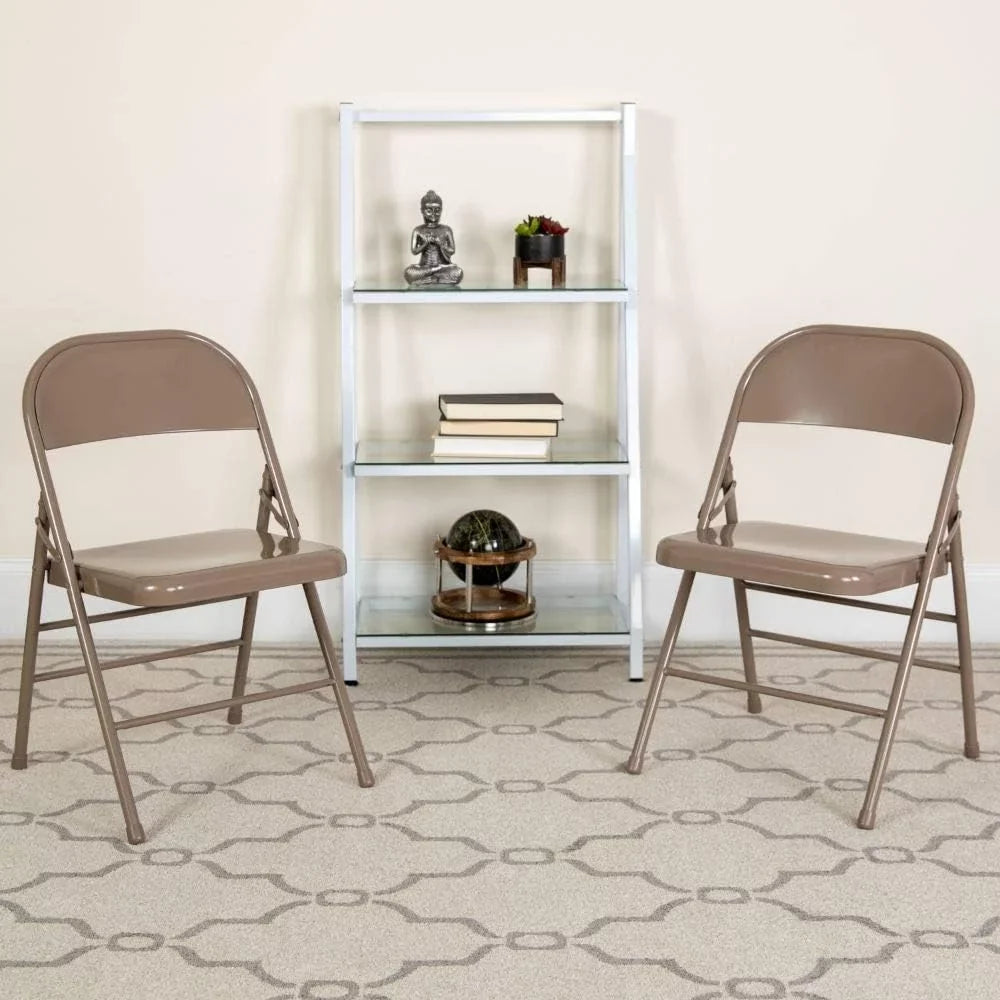 Triple 2 Folding Pack HERCULES special edition Chair Metal Series Braced Hinged Beige & Double