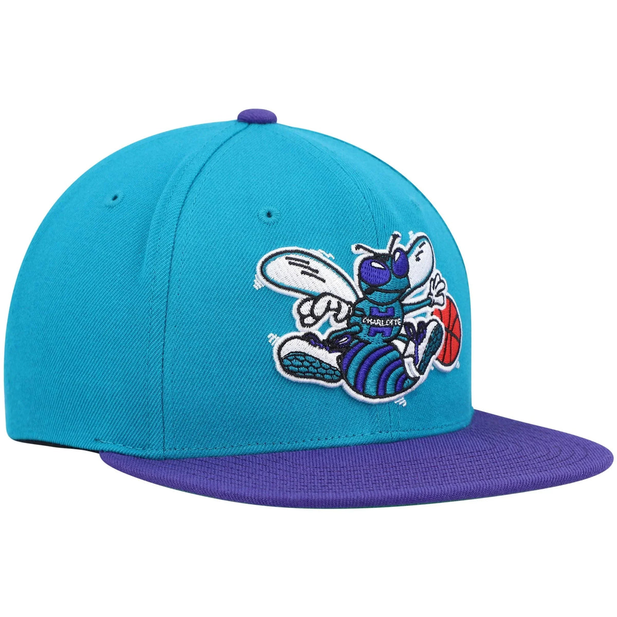 Hat Snapback Teal/Purple Mitchell & Ness - Hornets Charlotte OSFA trendy Classics Hardwood Team Men's Two-Tone 2.0