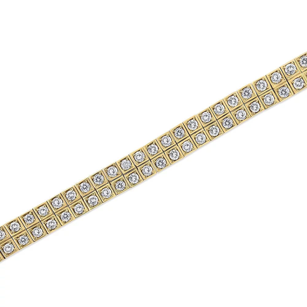 Color, Cttw Diamond Square - Clarity) Bracelet 7.25" Yellow Round-Cut (K-L Two Gold 10K I1-I2 Row 8.00 high quality Link Inches Tennis
