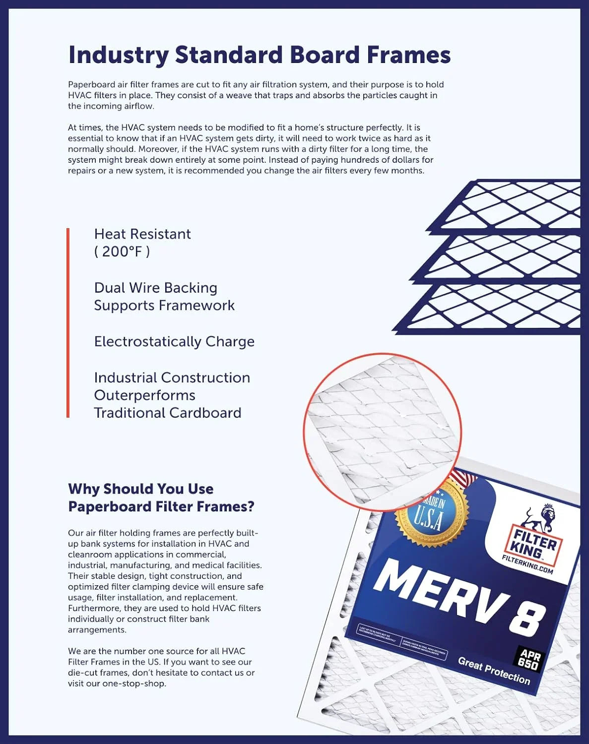 Pleated Air MERV | Filter Furnace 20x51x1a USA new IN Size: 20 | King HVAC .75" 8 MADE | Filters x 51 4-PACK Filter Actual x A/C |